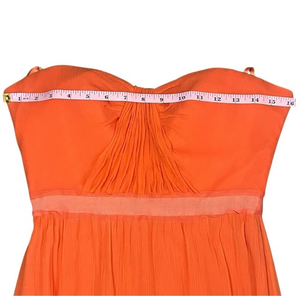 BCBGMaxazria Amber Melon Strapless Chiffon Maxi Dress sz 6 - Picture 8 of 15